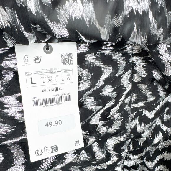 Zara Black and White Zigzag Dress - Picture 10 of 12